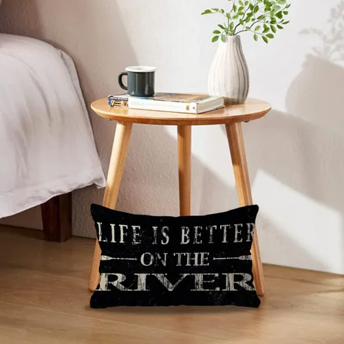 Miniatura 3 de Life is Better on The River - Juego de 2 fundas de almohada decorativas con temática de río negro, 12 x 20 pulgadas, para sofá