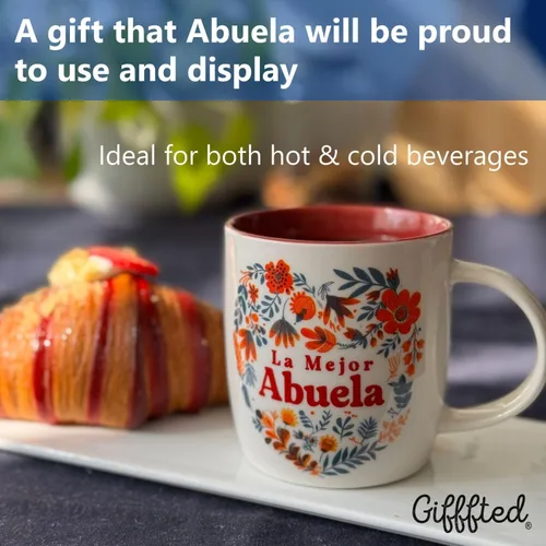 Miniatura 4 de Triple Gifffted Regalos para abuelos, tazas de café La Mejor Abuela y Abuelito en español, Latino Best Grandma and Grandpa, Regalo Dia Birthday and