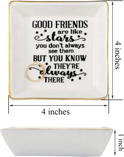 Miniatura 5 de JoycuFF Regalos de amistad para mujeres, regalos para mujeres, cumpleaños, Navidad, amigos, bandeja decorativa para anillos, bandeja de joyería