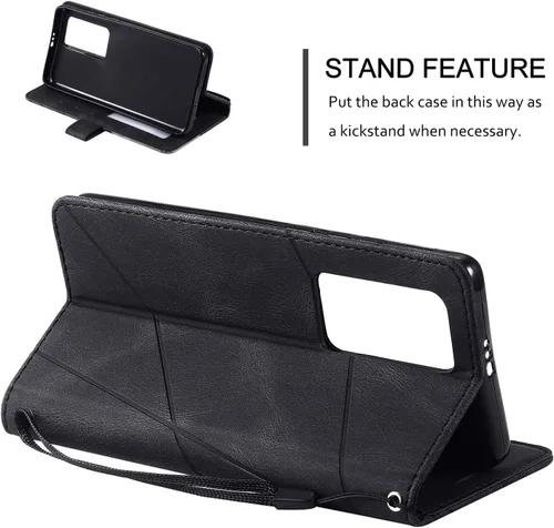 Miniatura 5 de Funda para Huawei P40 Pro, Funda para Huawei P40 Pro 5G ELS-NX9 ELS-N29 ELS-N04 ELS-AN00 Funda con tapa de piel sintética negra