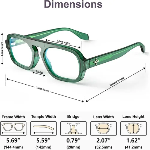 Miniatura 8 de VISOONE JANE - Lentes de bloqueo de luz azul cuadrados con diseño cuadrado y antirreflejos, antirreflejos, para mujeres y hombres