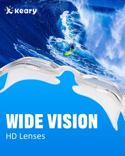Miniatura 4 de Keary Gafas de natación para adultos para hombres y mujeres, gafas de natación para jóvenes, protección UV, antivaho, gafas de agua para piscina Azul