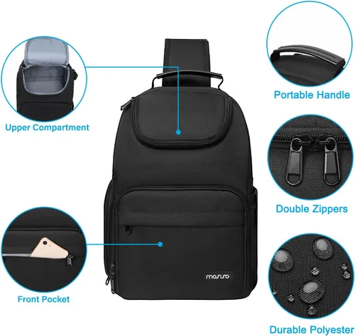 Miniatura 4 de MOSISO Bolsa bandolera para cámara, funda para cámara DSLR/SLR/sin espejo, mochila cruzada para fotografía con soporte para trípode e inserciones