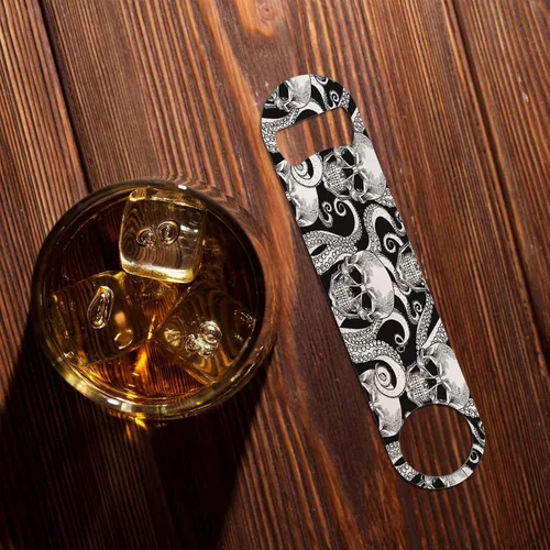 Miniatura 7 de Abrebotellas de acero inoxidable con diseño de calavera, hueso pirata, pulpo, tentáculo, malvado, estilo Rock-N-Roll, llavero para el hogar, cocina
