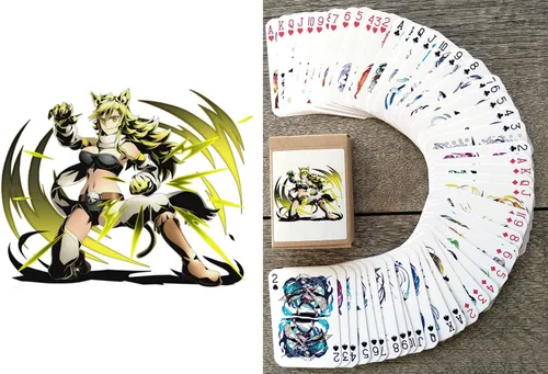 Miniatura 12 de Cartas de juego de anime # Baraja de póquer 54 cartas todas diferentes # Touhou Lindo divertido Neko Anime Manga Carteles Fanart
