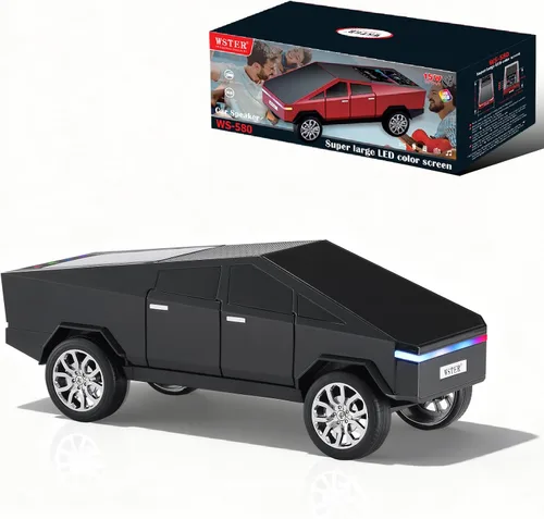 Altavoz de reproducción Bluetooth futurista con pantalla LED, audio portátil de estilo futuro con enlace TWS, radio FM, iluminación LED y micrófono