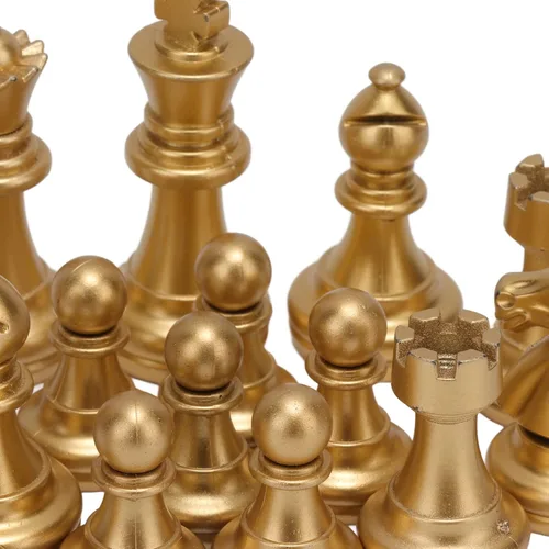 Miniatura 8 de Honio Juego de ajedrez dorado y plateado duradero de 1.93 pulgadas para juegos de rompecabezas