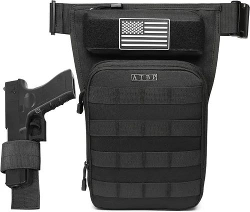 Miniatura 8 de Bolsa táctica de motocicleta para muslo, pierna caída, con funda para pistola de fuego para armas de fuego, para hombres, caza, campo de tiro, 3