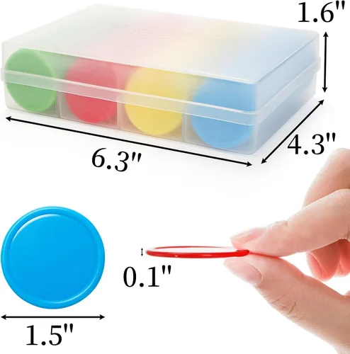 Miniatura 2 de Pumtus 640 fichas de póquer de plástico, fichas de bingo de 4 colores con caja de almacenamiento, fichas de juego de cartas de 1.5 pulgadas