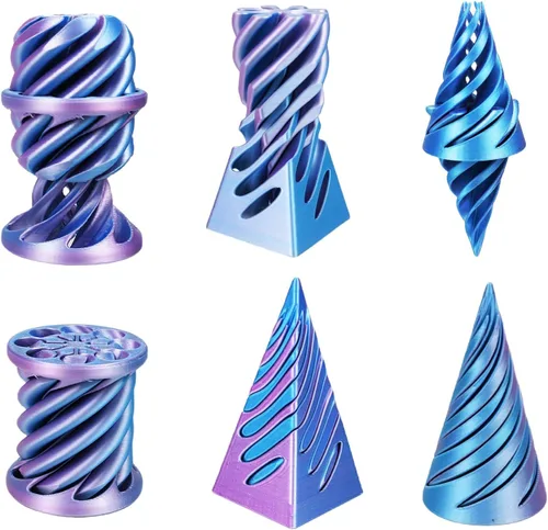 Escultura Imposible Pirámide Pase 3D Impresa, Juguete para Ansiedad de Cono, Imposible Cilindro Alivio de Ansiedad, Imposible Pase Mágico para