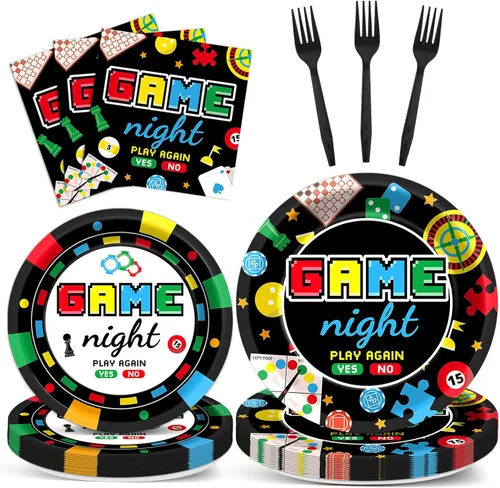 Miniatura 16 de Juego de 96 piezas de platos de papel, servilletas y tenedores para fiesta de cumpleaños número 16 para fiesta negra de dulces 16 años, platos