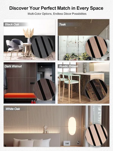 Miniatura 7 de Mollywell Paneles de madera para pared, instalación que ahorra tiempo, decoración de pared de listones de madera versátil, diseño acanalado mejorado