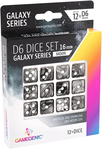Miniatura 2 de Asmodee Juego de dados Aurora D6 serie Galaxy Juego de 12 dados de seis caras Dados de resina de alta calidad para juegos de dados