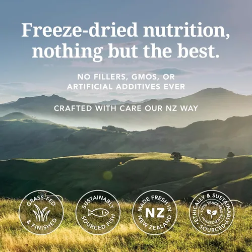 Miniatura 2 de Alimento para gatos seco de alta proteína Feline Natural, dieta liofilizada con 98% de carne, órganos y mariscos, sin guisantes, granos o aditivos