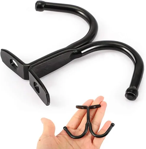 Miniatura 7 de Picowe 6 ganchos de techo de doble punta, ganchos para debajo del estante, ganchos para toallas de baño, dormitorio, bata para colgar gorra de Negro