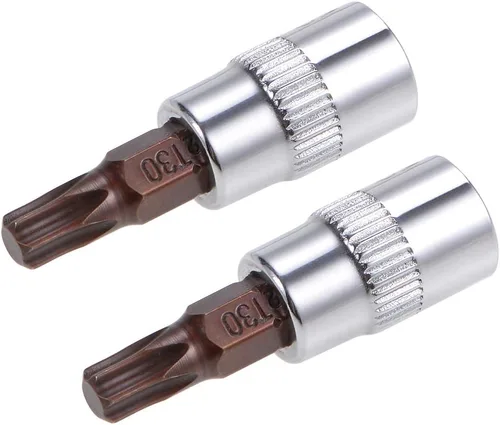 Miniatura 4 de uxcell 2 unidades de 1/4 de pulgada x T25 Torx zócalo, brocas de acero S2 CR-V sockets 1.496 in longitud uso con llave de trinquete, barra