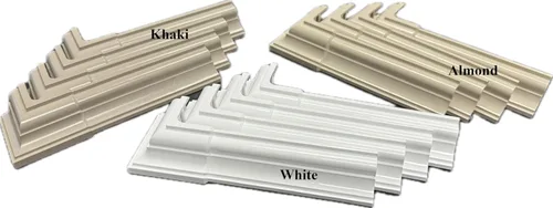 Miniatura 4 de Ajuste ajustable de 4 piezas de vinilo/PVC (apto para postes de 3 a 6.5 pulgadas) (3 colores) (almendra)