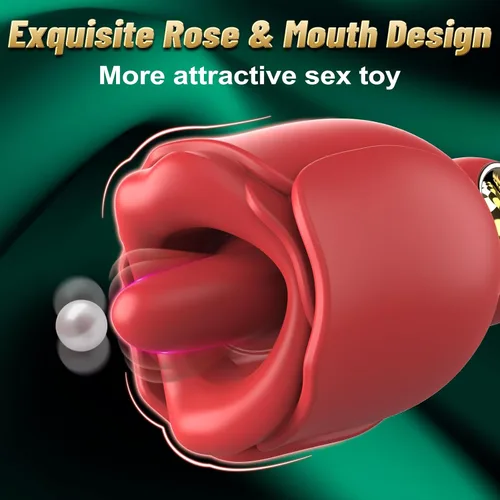 Miniatura 4 de Vibrator Rose Sex Toy - Adult Toys with 360° Rotated Licking Tongue, Female Vibrator for Clitoral Nipple Stimulation