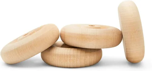 Miniatura 17 de Mini ruedas de madera clásicas, ideales para manualidades, 5/8 pulgadas de diámetro, 1/4 pulgadas de grosor, agujero de 1/8 pulgadas, paquete de 50