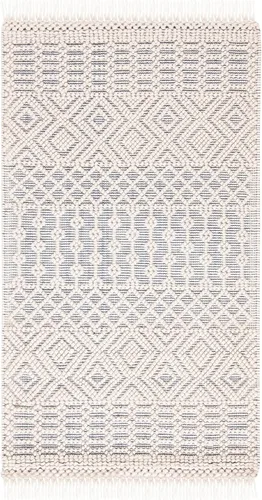 Miniatura 35 de SAFAVIEH Natura Collection - Alfombra decorativa de 2 x 3 pies, color marfil, con flecos de lana marroquí bohemia, hecha a mano, ideal para zonas