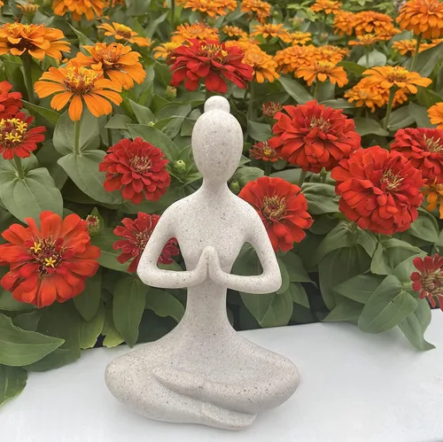 Miniatura 5 de Figura de yoga para el hogar, estatua de yoga budista zen, escultura de estatua de yoga Namaste, decoración interior y exterior para cumpleaños, día