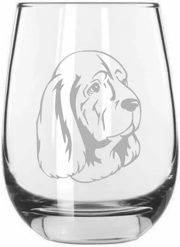 Miniatura 407 de Sakhalin Husky Dog - Copa de vino grabada personalizada de 15.25 onzas sin tallo
