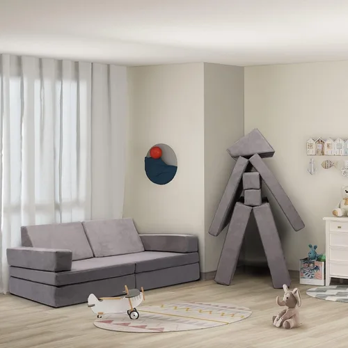Miniatura 7 de Betterhood Sofá Modular de Juegos para Niños, Sofá para Niños para Construir Fuerte en Sala de Juegos, Cojín de Espuma Convertible para Niños