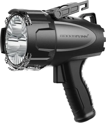 GOODSMANN Foco recargable LED portátil de mano hasta 6000 lúmenes, IP67, impermeable, luz marina para senderismo, barco, camping, senderismo, con