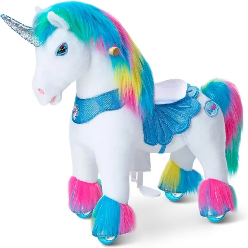 Miniatura 12 de PonyCycle Caballo para montar en pony avanzado modelo Y de peluche marrón juguete de caballo de montar tamaño 3 para edades 3–4, caballo balancín