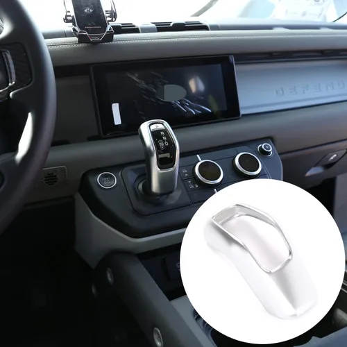 Miniatura 2 de YIWANG Cubierta de la cabeza de la palanca de cambios central del coche de ABS estilo fibra de carbono para Land Rover Defender 90 110 2020-2022