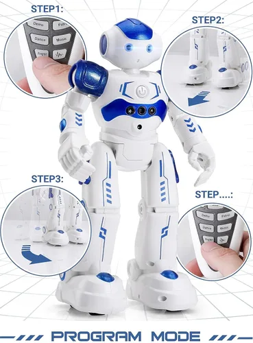 Miniatura 5 de KingsDragon - Robot RC, juguetes para niños, gestos y detección programable, robot inteligente a control remoto para niños de 3 a 8 años, regalo