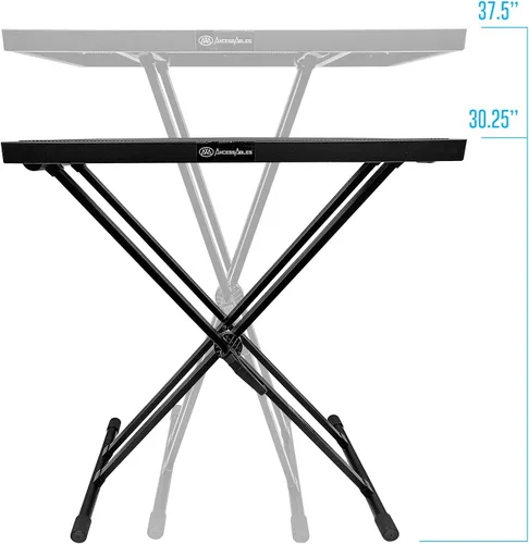 Miniatura 5 de AxcessAbles - Soporte de mesa portátil ligero de 28 x 16 pulgadas para DJ, cabina de DJ con soporte para teclado de doble X, portátil y soporte