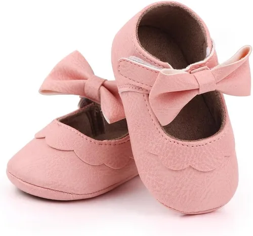 Miniatura 4 de Zapatos planos Mary Jane para bebés y niñas, suela suave antideslizante, suela suave, princesa, primeros pasos, de piel sintética, zapatos de vestir