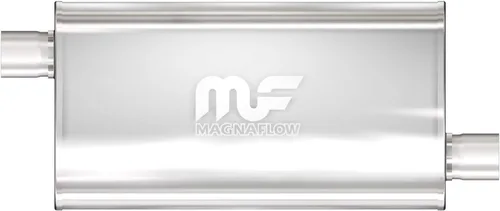 MagnaFlow 12578 - Silenciador de escape Performance 12578: 3"/3" entrada/salida, 5x11x22" ovalado, acero inoxidable, acabado satinado