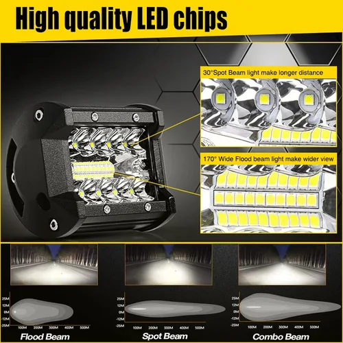 Miniatura 3 de Vainas LED: 20 unidades de 60 W, luces de punto LED de 12000 lm, luz cúbica de triple fila, luces de inundación para conducción todoterreno