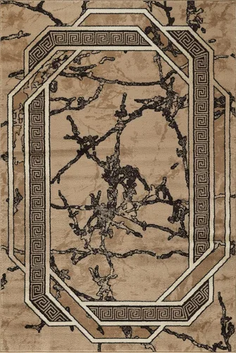 Miniatura 2 de Glory Rugs Alfombra moderna de 2x7, color marrón, beige, negro y crema, con textura de mármol, alfombra suave contemporánea para piso, con textura