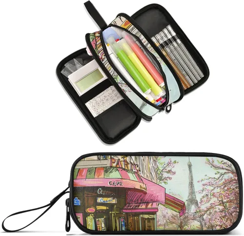 Miniatura 19 de Estuche para lápices de gran capacidad de los años 80 y 90, bolsa para lápices, oficina, escuela, bolsa grande para bolígrafos con almacenamiento