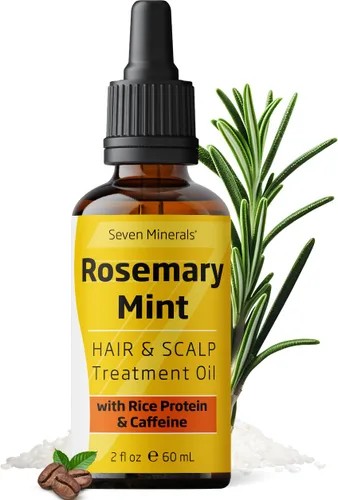 Miniatura 9 de Seven Minerals, Aceite de romero para el crecimiento del cabello, infundido con aceite de ricino negro jamaicano, vitamina E, menta y aceites