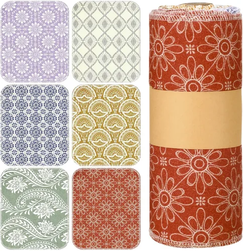 Miniatura 12 de Redbaker 30 Piezas Toallas de Papel Reutilizables Rollos Toallas de Cocina Lavables a Granel Sin Papel Paños de Tela de Algodón Servilletas de Mano