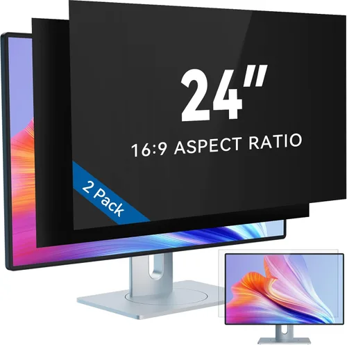 Miniatura 8 de IPROKKO Paquete de 2 filtros de pantalla de privacidad de computadora de 21.5 pulgadas para monitor de pantalla ancha de 16:9, protector de Pantalla