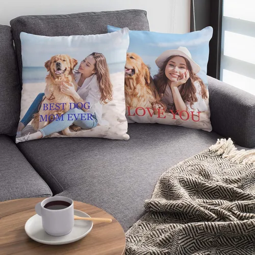 Miniatura 5 de Almohada personalizada para fotos de pareja con cualquier imagen, 16 x 16 pulgadas, inserto opcional, funda de almohada personalizada con tus seres
