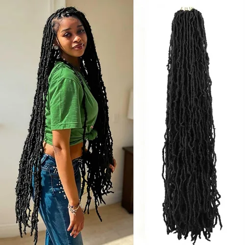 Miniatura 28 de Mytarku 8 paquetes de rastas suaves de 24 pulgadas con extremos rizados, rastas de pelo sintético de ganchillo bohemias para mujeres rastas de 1b