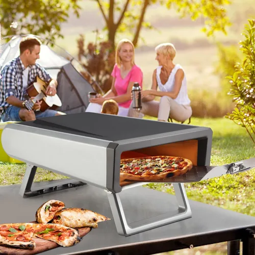 Miniatura 8 de Horno de pizza de gas de 12 pulgadas, hornos de pizza portátiles para exteriores con kit de accesorios, horno de pizza de cocina de acero inoxidable