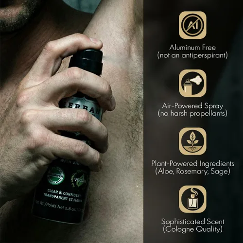 Miniatura 2 de Herban Cowboy Desodorante en spray seco Sport – Desodorante en aerosol seco para hombre de 2.8 onzas mejorado con perejil, romero y salvia, sin