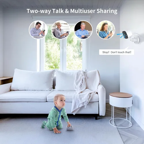 Miniatura 6 de Jennov - Cámaras de seguridad 2K, cámaras WiFi interiores para seguridad del hogar, cámaras para mascotas enchufables, de doble banda (5GHz/2.4GHz)