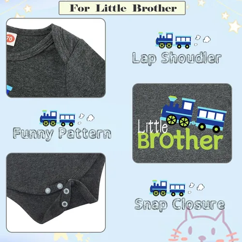 Miniatura 4 de Funnycokid Conjunto de camisetas a juego para hermano mayor, hermano pequeño, ropa de regalo para bebé