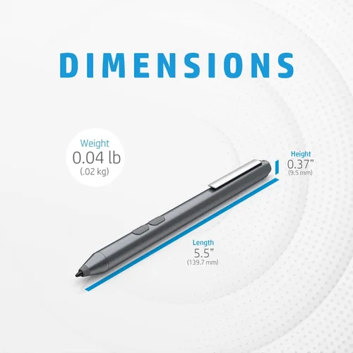 Miniatura 5 de HP Lápiz digital genuino para portátiles HP Envy x360/Pavilion x360/Spectre x360 2 en 1, compatible con MPP con sensibilidad a la presión, gris