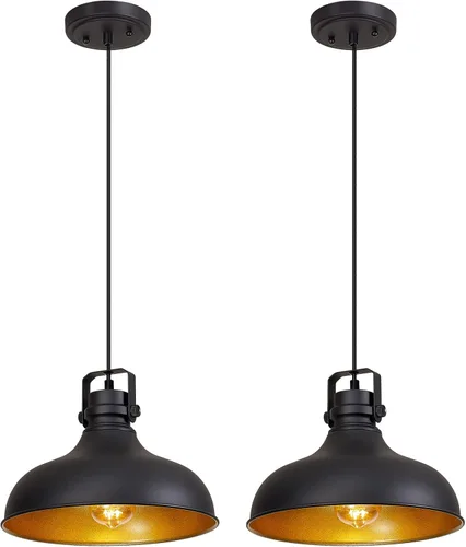 Miniatura 25 de Luces Colgantes de Granja de Níquel Cepillado Iluminación Colgante Mate para Isla de Cocina Industrial Altura Ajustable Vintage Luminarias Colgantes
