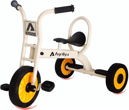 Miniatura 9 de Triciclo infantil para preescolares a partir de 3 años, ideal para patio de juegos al aire libre y guardería, triciclo de pedal de metal duradero
