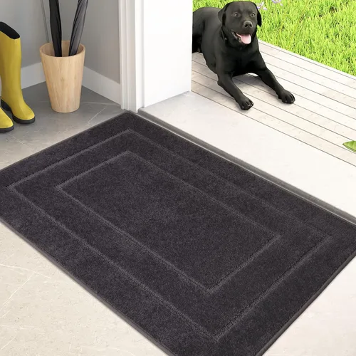 Miniatura 16 de PURRUGS Tapete para puerta que atrapa la suciedad, 20 x 31.5 pulgadas, antideslizante, lavable a máquina, tapete de entrada para perro, tapete